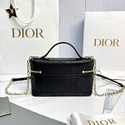 Dior Trianon Soft Vanity Mini Bag Black Flat Macrocannage Lambskin - 19x11x5cm - 4