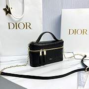 Dior Trianon Soft Vanity Mini Bag Black Flat Macrocannage Lambskin - 19x11x5cm - 5
