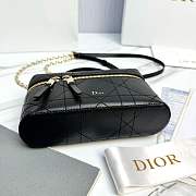 Dior Trianon Soft Vanity Mini Bag Black Flat Macrocannage Lambskin - 19x11x5cm - 3