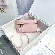Dior Trianon Soft Vanity Mini Bag Soupir Pink Flat Macrocannage Lambskin - 19x11x5cm - 5