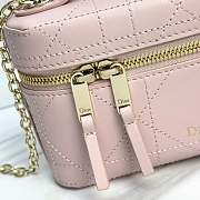 Dior Trianon Soft Vanity Mini Bag Soupir Pink Flat Macrocannage Lambskin - 19x11x5cm - 2