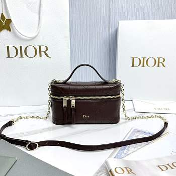 Dior Trianon Soft Vanity Mini Bag New Marron Flat Macrocannage Lambskin - 19x11x5cm