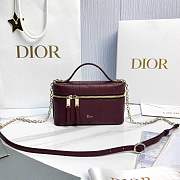 Dior Trianon Soft Vanity Mini Bag Hermitage Red Flat Macrocannage Lambskin - 19x11x5cm - 1