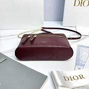 Dior Trianon Soft Vanity Mini Bag Hermitage Red Flat Macrocannage Lambskin - 19x11x5cm - 5