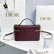 Dior Trianon Soft Vanity Mini Bag Hermitage Red Flat Macrocannage Lambskin - 19x11x5cm - 6