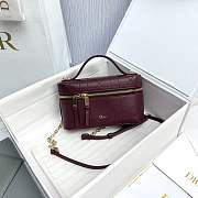 Dior Trianon Soft Vanity Mini Bag Hermitage Red Flat Macrocannage Lambskin - 19x11x5cm - 2