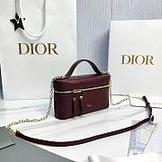 Dior Trianon Soft Vanity Mini Bag Hermitage Red Flat Macrocannage Lambskin - 19x11x5cm - 3