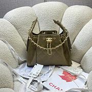 Chanel 25 Small Handbag Grained Calfskin & Gold-Tone Metal Dark Khaki - 30x26x14cm - 4