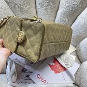 Chanel 25 Small Handbag Grained Calfskin & Gold-Tone Metal Dark Khaki - 30x26x14cm - 3