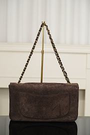 Chanel Maxi Flapbag Suede Calfskin & Gold-Tone Metal Dark Brown AS6281 - 32x19.5x10cm - 6