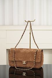 Chanel Maxi Flapbag Suede Calfskin & Gold-Tone Metal Camel AS6281 - 32x19.5x10cm - 5