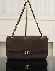 Chanel Maxi Flapbag Suede Calfskin & Gold-Tone Metal Dark Brown AS6281 - 32x19.5x10cm - 1