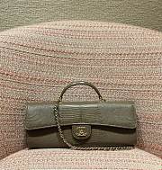 Chanel Clutch With Chain Lizard Embossed Calfskin & Gold-Tone Metal Dark Khaki AP5280 - 25x9.5x5cm - 1