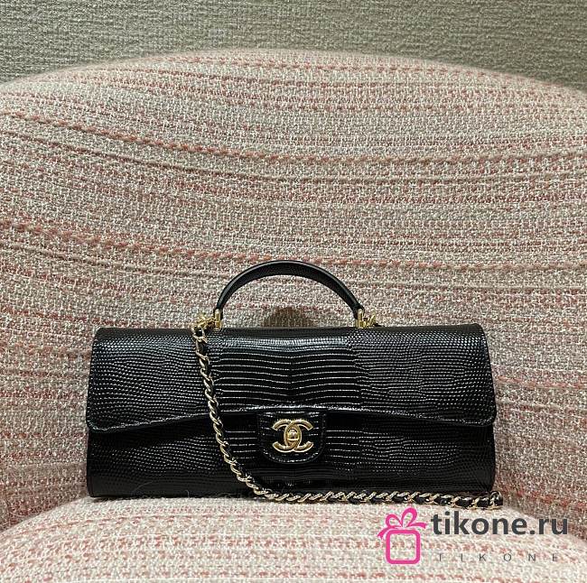 Chanel Clutch With Chain Lizard Embossed Calfskin & Gold-Tone Metal Black AP5280 - 25x9.5x5cm - 1