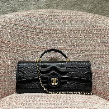 Chanel Clutch With Chain Lizard Embossed Calfskin & Gold-Tone Metal Black AP5280 - 25x9.5x5cm