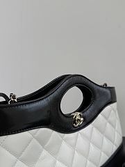Chanel 31 Shopping Bag Lambskin Gold Tone Metal Black White  - 4