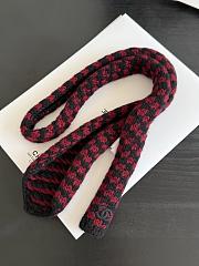 Chanel Tie Cashmere Black & Burgundy AAC166  - 1