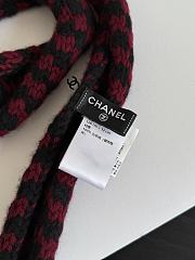 Chanel Tie Cashmere Black & Burgundy AAC166  - 5