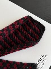 Chanel Tie Cashmere Black & Burgundy AAC166  - 4