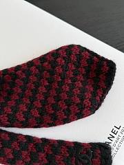 Chanel Tie Cashmere Black & Burgundy AAC166  - 3
