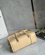 Loewe Small Amazona 180 Bag in Soft Calfskin Silk Beige/Mustard - 24.5x18.5x10cm - 5