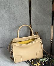 Loewe Small Amazona 180 Bag in Soft Calfskin Silk Beige/Mustard - 24.5x18.5x10cm - 6