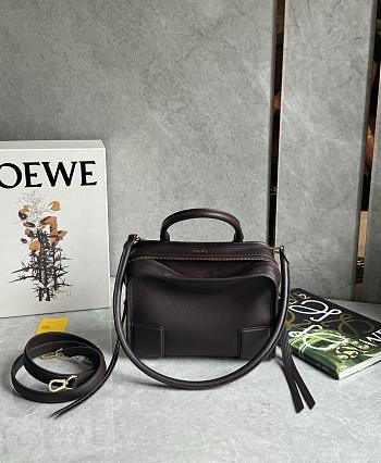 Loewe Small Amazona 180 Bag in Soft Calfskin Dark Chestnut - 24.5x18.5x10cm