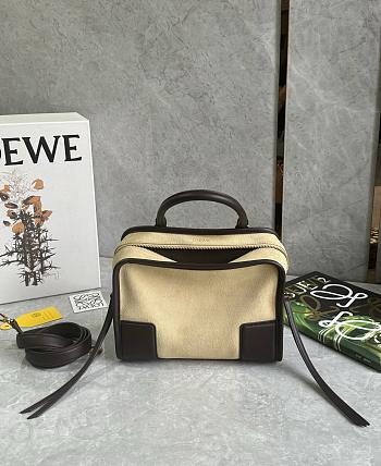 Loewe Small Amazona 180 Bag in Suede Oro/Chocolat - 24.5x18.5x10cm