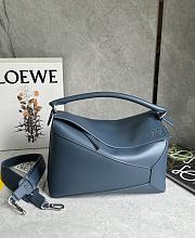Loewe Large Puzzle Edge Bag In Classic Calfskin Indigo Dye - 33x21.5x15cm   - 5