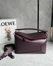 Loewe Large Puzzle Edge Bag In Classic Calfskin Burgundy - 33x21.5x15cm - 4