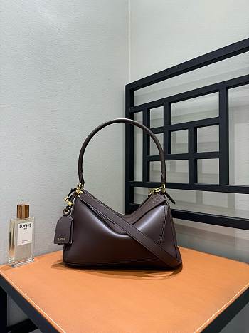 Loewe Medium Featherlight Puzzle Bag in Nappa Lambskin Dark Chestnut - 29x19.5x12cm