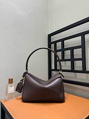 Loewe Medium Featherlight Puzzle Bag in Nappa Lambskin Dark Chestnut - 29x19.5x12cm - 3