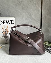 Loewe Large Puzzle Edge Bag In Supple Grained Calfskin Chocolate - 33x21.5x15cm - 3