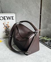 Loewe Large Puzzle Edge Bag In Supple Grained Calfskin Chocolate - 33x21.5x15cm - 5