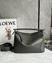 Loewe Large Puzzle Edge Bag In Supple Grained Calfskin Dark Khaki - 33x21.5x15cm - 1