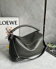 Loewe Large Puzzle Edge Bag In Supple Grained Calfskin Dark Khaki - 33x21.5x15cm - 6
