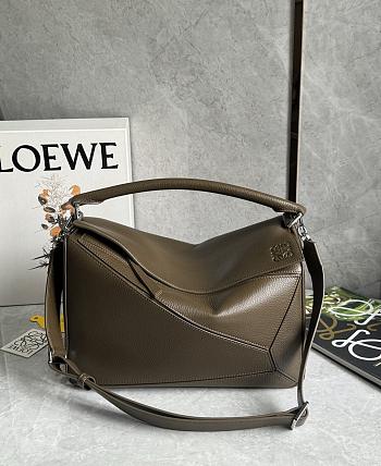 Loewe Large Puzzle Edge Bag In Supple Grained Calfskin Tundra - 33x21.5x15cm