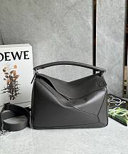 Loewe Large Puzzle Edge Bag In Supple Grained Calfskin Dark Gray - 33x21.5x15cm - 1