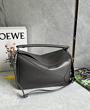 Loewe Large Puzzle Edge Bag In Supple Grained Calfskin Dark Gray - 33x21.5x15cm - 4