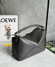 Loewe Large Puzzle Edge Bag In Supple Grained Calfskin Dark Gray - 33x21.5x15cm - 3