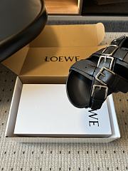 Loewe Type Fussbett Sandal in Vegetable-tanned Calfskin Black - 6