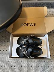 Loewe Type Fussbett Sandal in Vegetable-tanned Calfskin Black - 3
