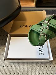 Loewe Type Fussbett Sandal in Vegetable-tanned Calfskin Avocado Green - 3