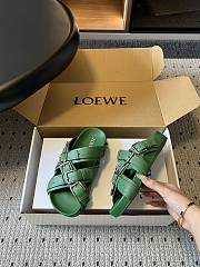 Loewe Type Fussbett Sandal in Vegetable-tanned Calfskin Avocado Green - 4