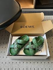 Loewe Type Fussbett Sandal in Vegetable-tanned Calfskin Avocado Green - 6