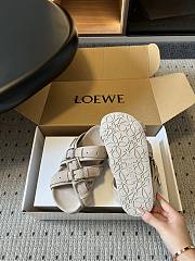Loewe Type Fussbett Sandal in Suede Calfskin Hazelnut - 2