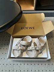 Loewe Type Fussbett Sandal in Suede Calfskin Hazelnut - 4