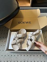 Loewe Type Fussbett Sandal in Suede Calfskin Hazelnut - 5