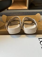 Loewe Type Fussbett Sandal in Suede Calfskin Hazelnut - 6