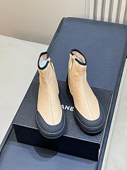 Chanel Short Boots Mixed Fibers & Rubber Beige & Black G47141 - 3